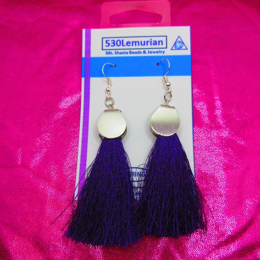 Purple Tassel Earrings